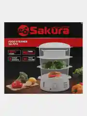 Пароварка электрическая 3 яруса (9,0л) 800Вт таймер, Sakura SA-7214
