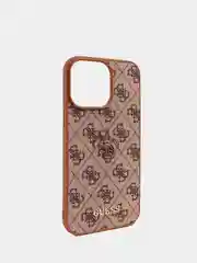 Чехол Guess PU leather iPhone 15 Pro Мах из экокожи коричневый