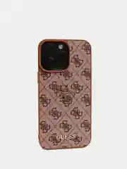 Чехол Guess PU leather iPhone 15 Pro Мах из экокожи коричневый