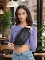 Черный сумка поясная, унисекс