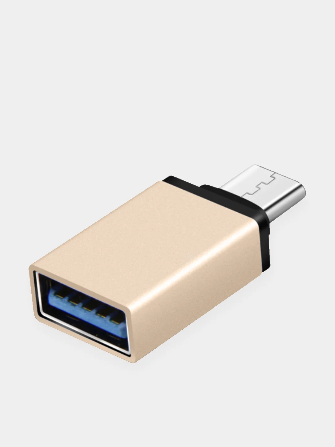 Золотой адаптер переходник usb type c на usb otg