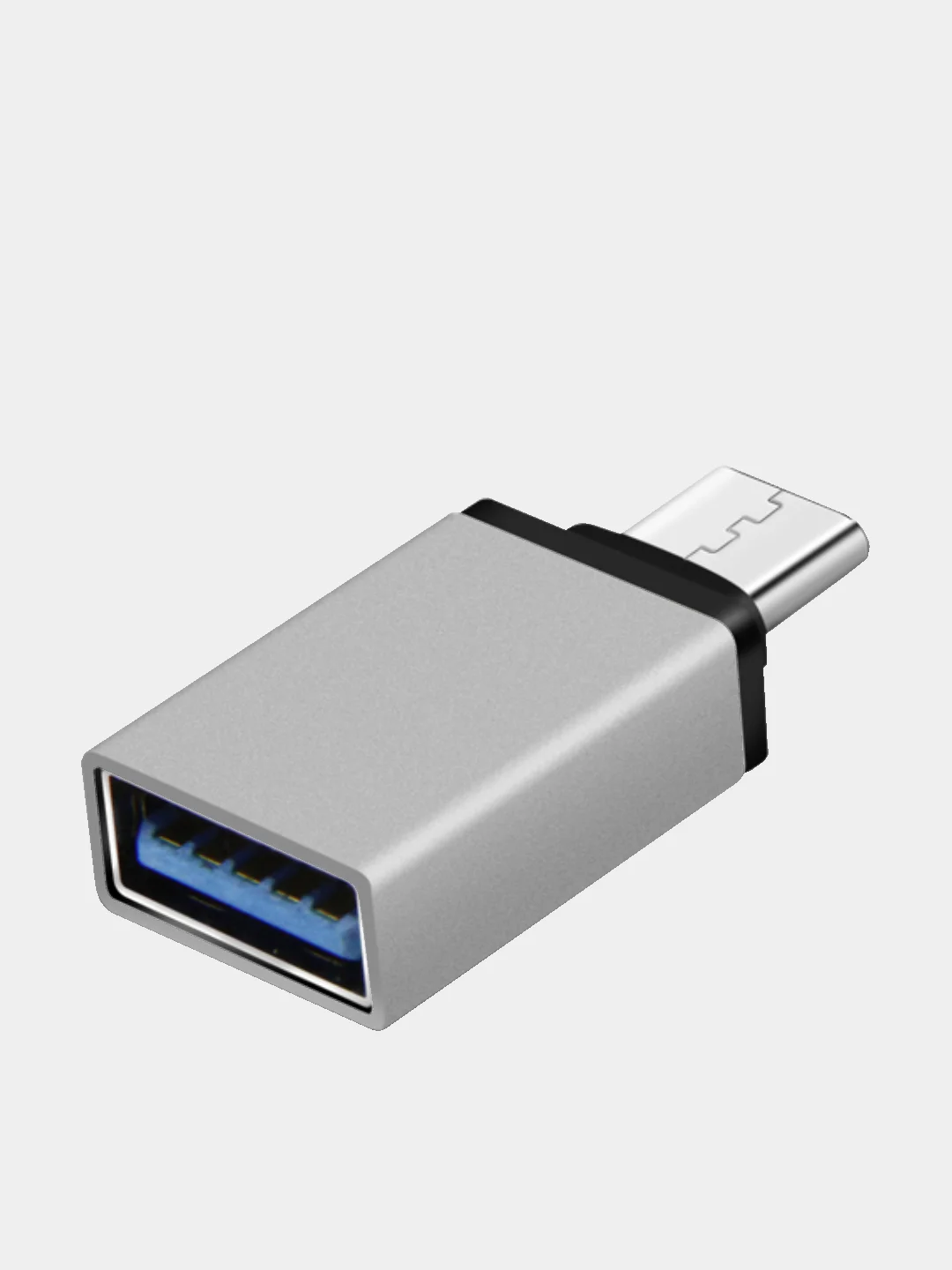 Серый адаптер переходник usb type c на usb otg