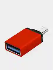 Красный адаптер переходник usb type c на usb otg