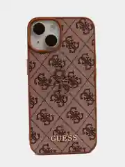 Чехол Guess PU leather iPhone 15 из экокожи коричневый