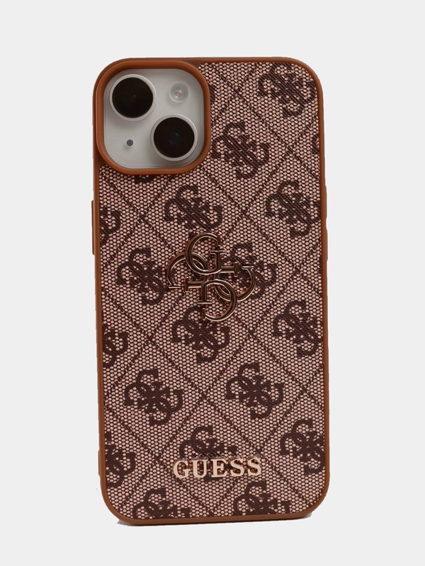 Чехол Guess PU leather iPhone 15 из экокожи коричневый