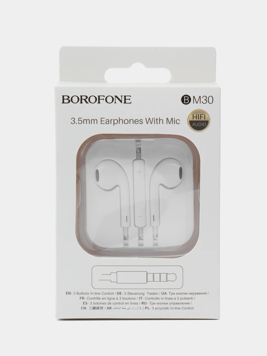 Белый наушники проводные Borofone BM30