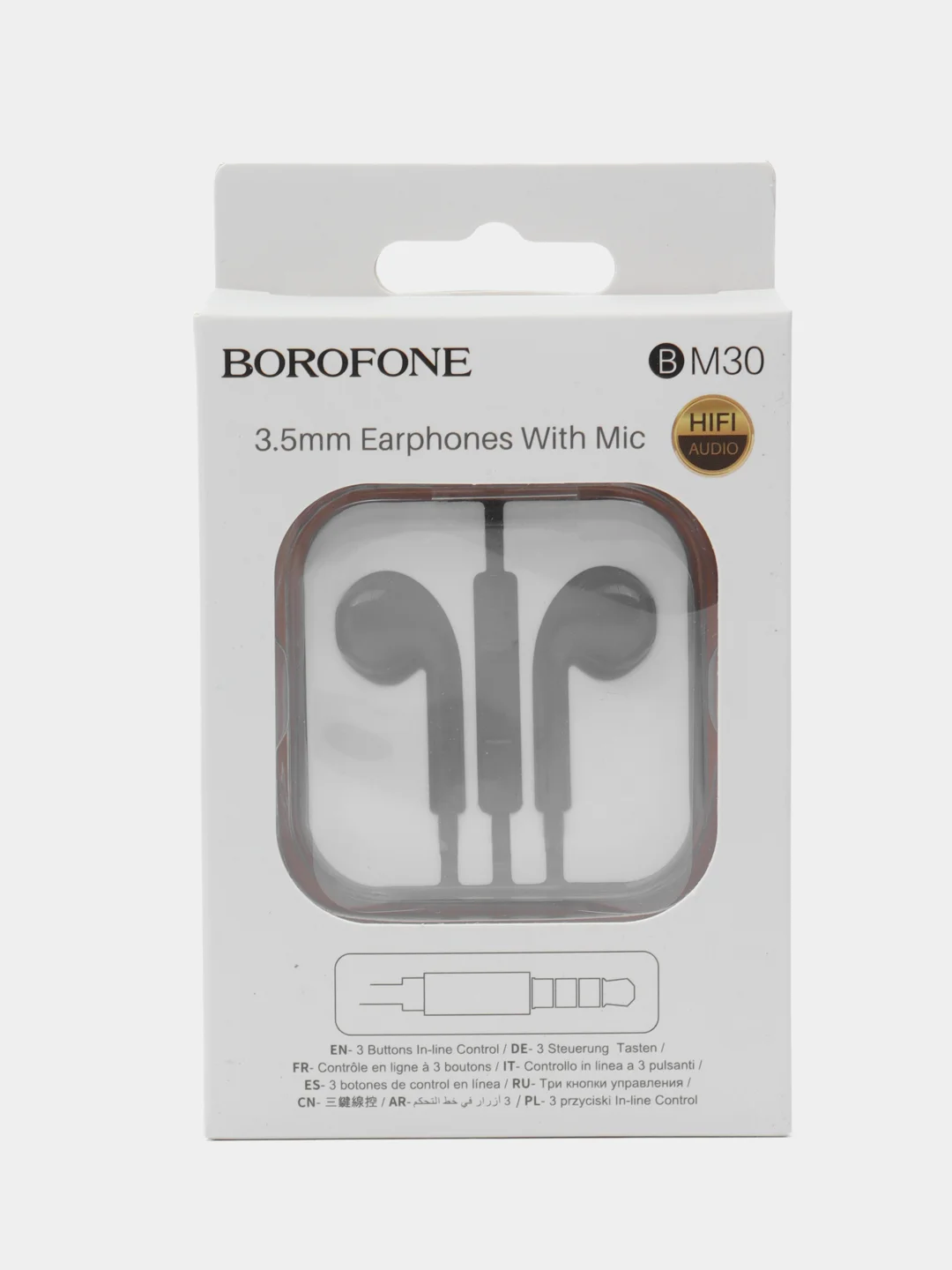 Черный наушники проводные Borofone BM30