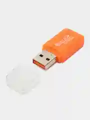 Оранжевый картридер USB - micro SD, переходник для карты памяти