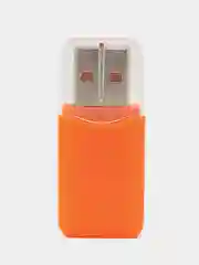 Оранжевый картридер USB - micro SD, переходник для карты памяти
