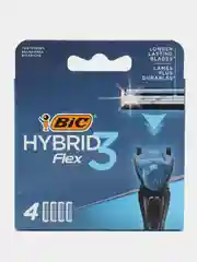 Сменные кассеты для мужской бритвы, 3 подвижных лезвия, BIC Hybrid 3 Flex, 4 шт