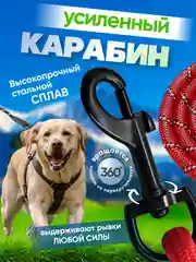 Красный поводок для собак нейлоновый, светоотражающий