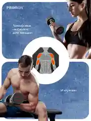 Гантели 5 кг, PROIRON, 2 шт., обрезиненные