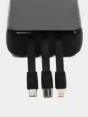 Внешний аккумулятор с всторенными кабелями зарядки Type-C / Lightning / Micro USB