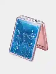 Зеркало косметическое компактное, карманное, с блестками