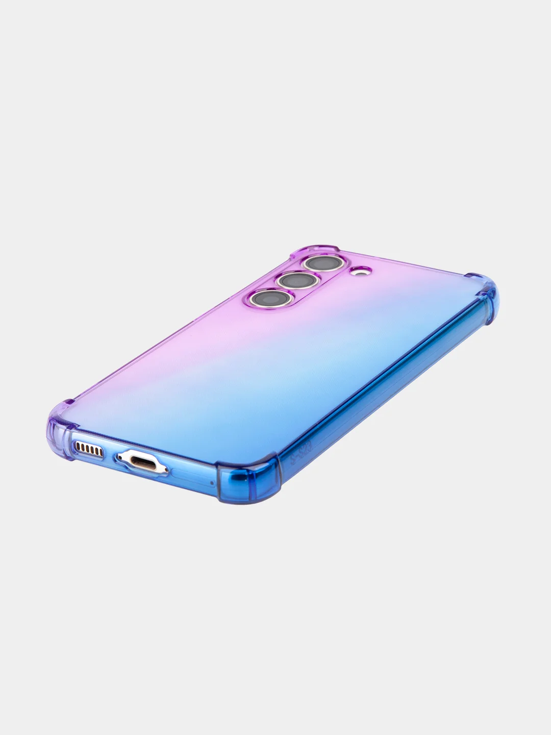 Фиолетовый чехол для Samsung Galaxy S23 противоударный силиконовый ROSCO прозрачный, усиленные углы