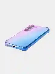 Фиолетовый чехол для Samsung Galaxy S23 противоударный силиконовый ROSCO прозрачный, усиленные углы