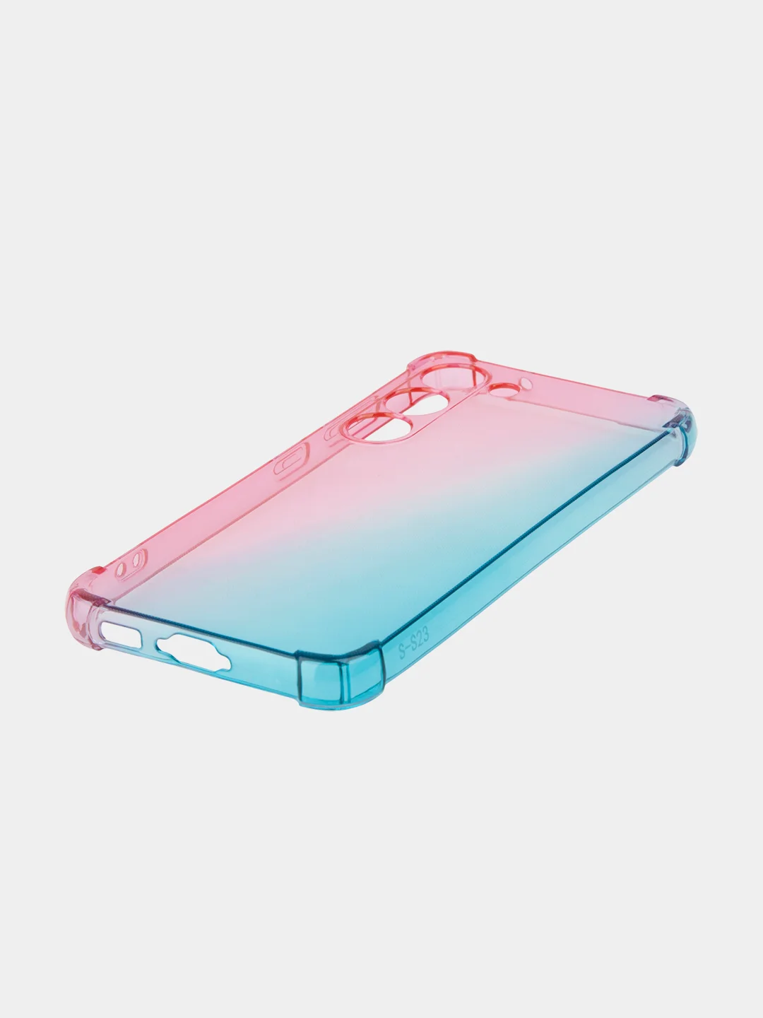 Розовый чехол для Samsung Galaxy S23 противоударный силиконовый ROSCO прозрачный, усиленные углы