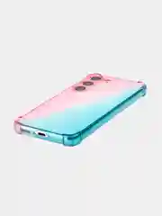Розовый чехол для Samsung Galaxy S23 противоударный силиконовый ROSCO прозрачный, усиленные углы