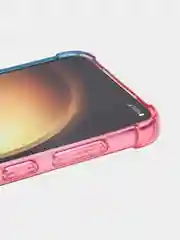Розовый чехол для Samsung Galaxy S23 противоударный силиконовый ROSCO прозрачный, усиленные углы