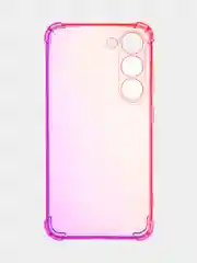 Пурпурный чехол для Samsung Galaxy S23 противоударный силиконовый ROSCO прозрачный, усиленные углы