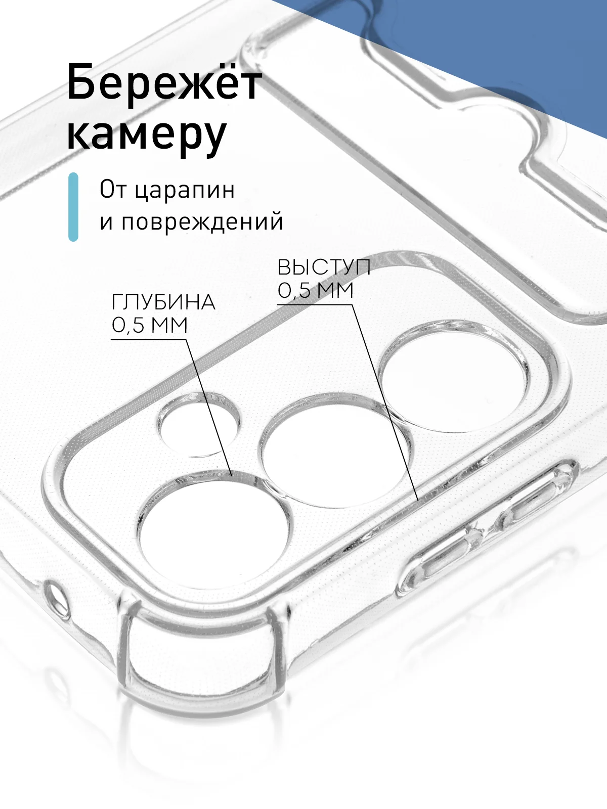 Прозрачный чехол для Samsung Galaxy S23 FE противоударный силиконовый ROSCO с карманом для карт, углы