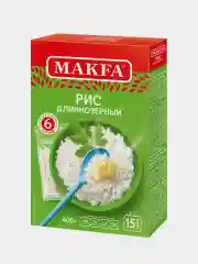 Рис длиннозерный MAKFA шлифованный, в паетиках для варки, 400 г