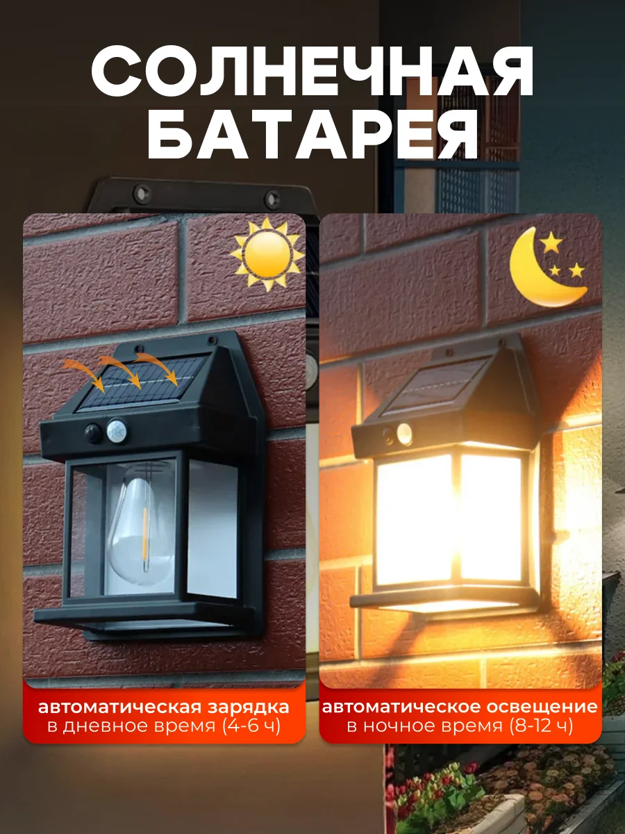 Черный светильник на солнечной батарее с датчиком движения, светильник светодиодный для дачи дома
