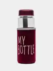 Багровый бутылка для воды, 500 мл, My bottle, 19.5 х 6 см, термочехол в комплекте