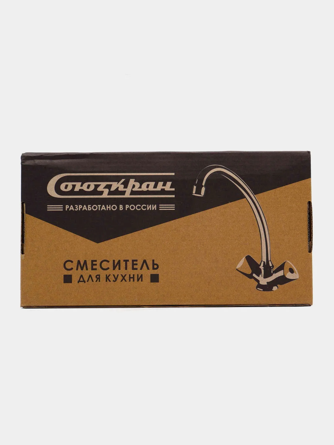 СоюзКран Смеситель для кухни, поворотный излив 20см, керам. кран-буксы 1/2, хром, цинк