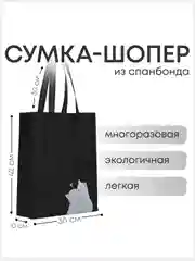 Экосумка шоппер из спанбонда, пакет без подклада