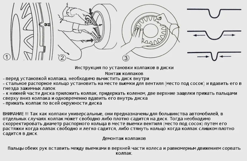 Колпаки на колеса R15+, 4шт