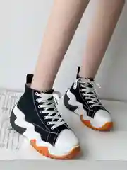 Черный кеды женские Converse на высокой платформе, кроссовки конверсы на осень с высокой подошвой
