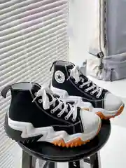 Черный кеды женские Converse на высокой платформе, кроссовки конверсы на осень с высокой подошвой