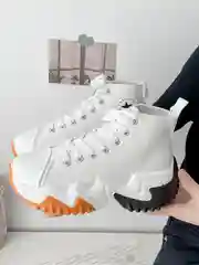 Белый кеды женские Converse на высокой платформе, кроссовки конверсы на осень с высокой подошвой