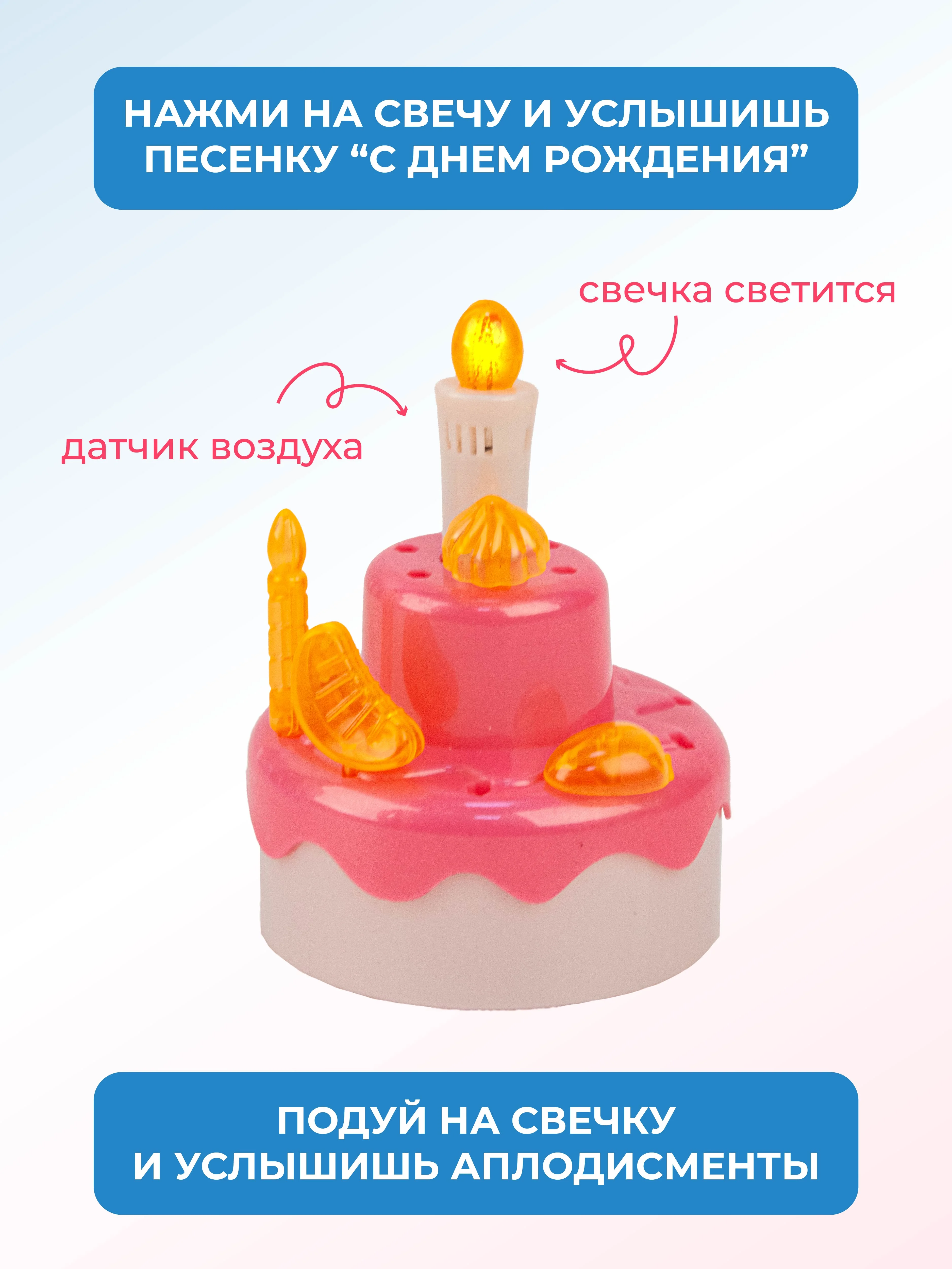 Кукла Пупс 35см, пьет, писает, торт со светом и звуком
