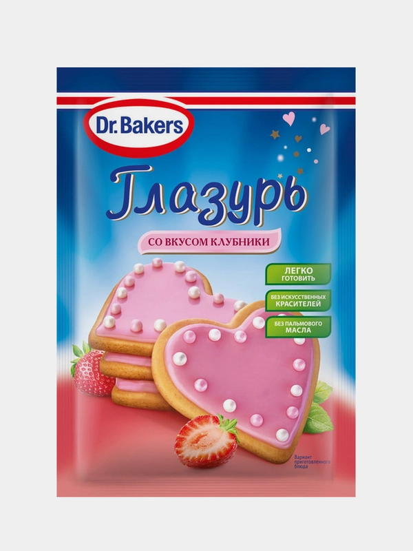 Глазурь Dr.Bakers Со вкусом клубники, 90г