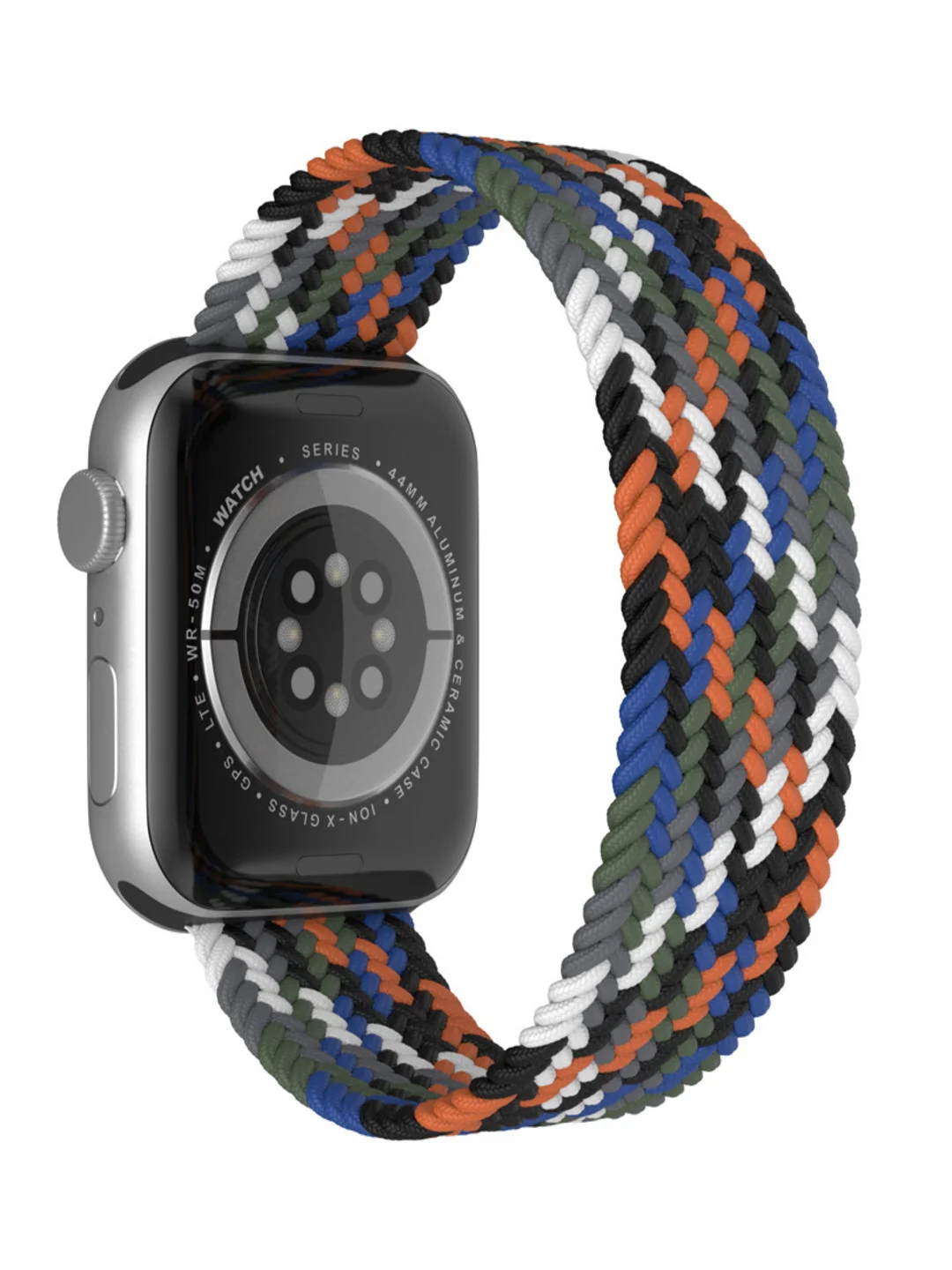 Синий меланж плетеный нейлоновый ремешок Apple Watch 38, 40, 41, 42, 44, 45, 49 мм