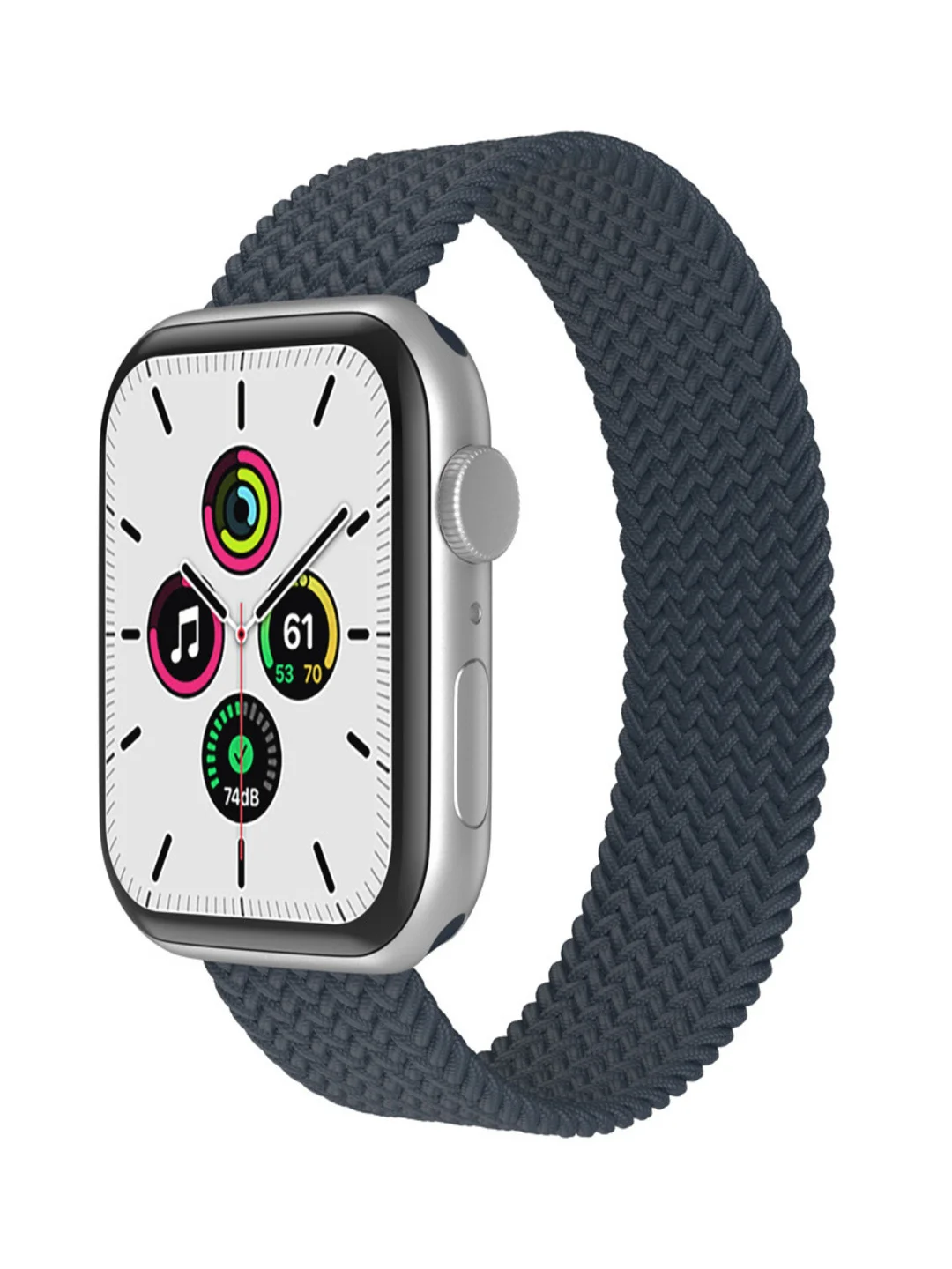 Серый плетеный нейлоновый ремешок Apple Watch 38, 40, 41, 42, 44, 45, 49 мм