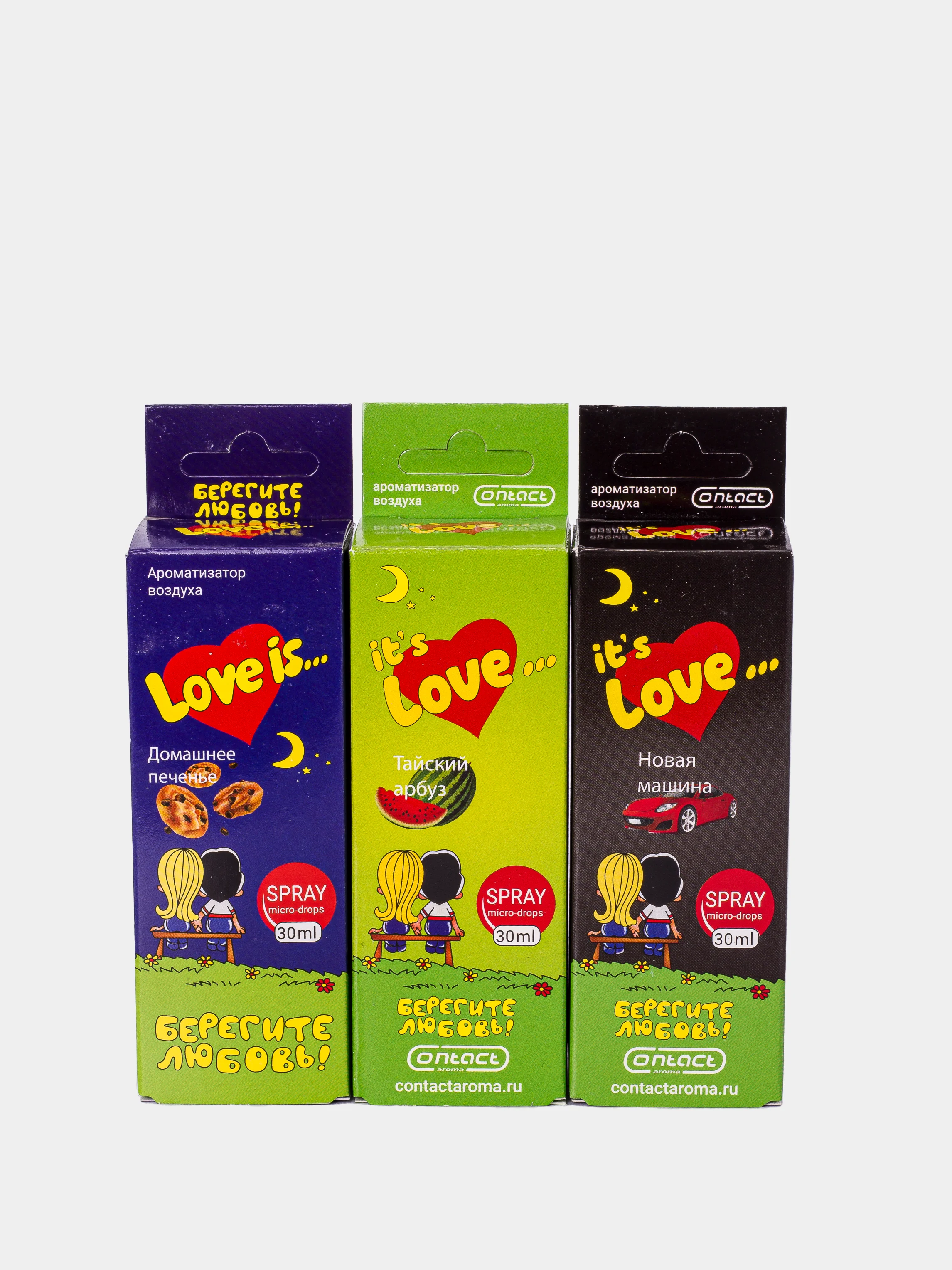 Ароматизатор для авто LOVE IS елка + спрей, подвесной ароматизатор для автомобиля ITS LOVE