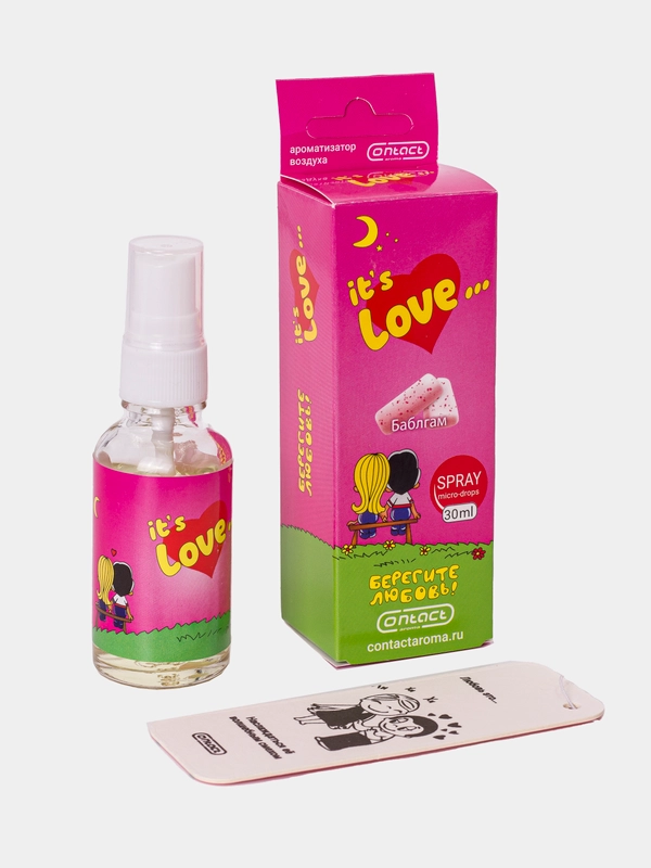 Ароматизатор для авто LOVE IS елка + спрей, подвесной ароматизатор для автомобиля ITS LOVE
