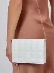 Белый сумка женская с цепочкой, текстурная