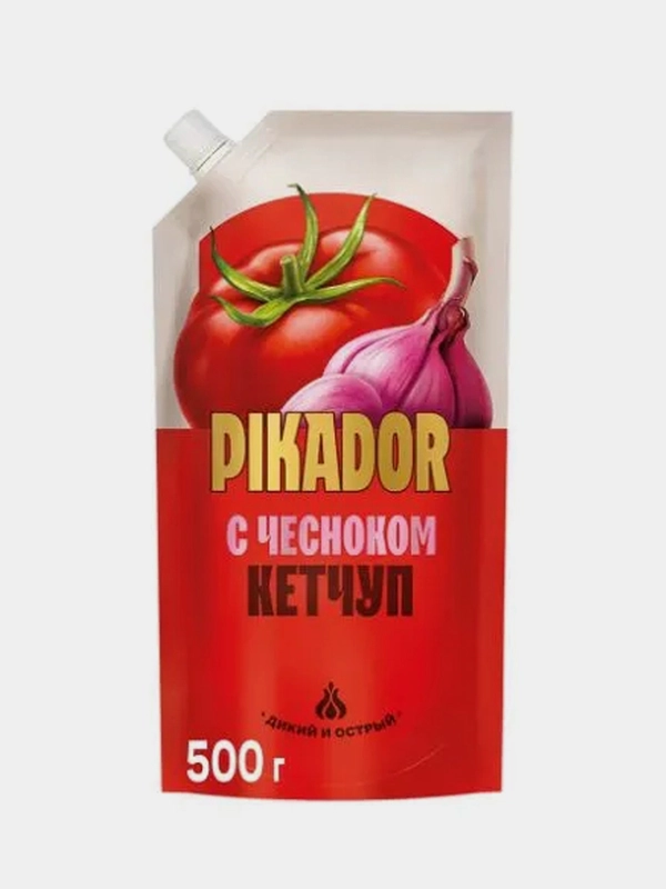 Кетчуп томатный PIKADOR С чесноком, 500 г