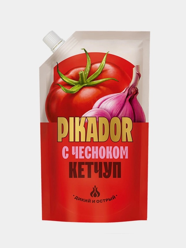 Кетчуп томатный PIKADOR С чесноком, 300г