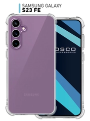 Чехол для Samsung Galaxy S23 FE противоударный силиконовый ROSCO прозрачный усиленные углы