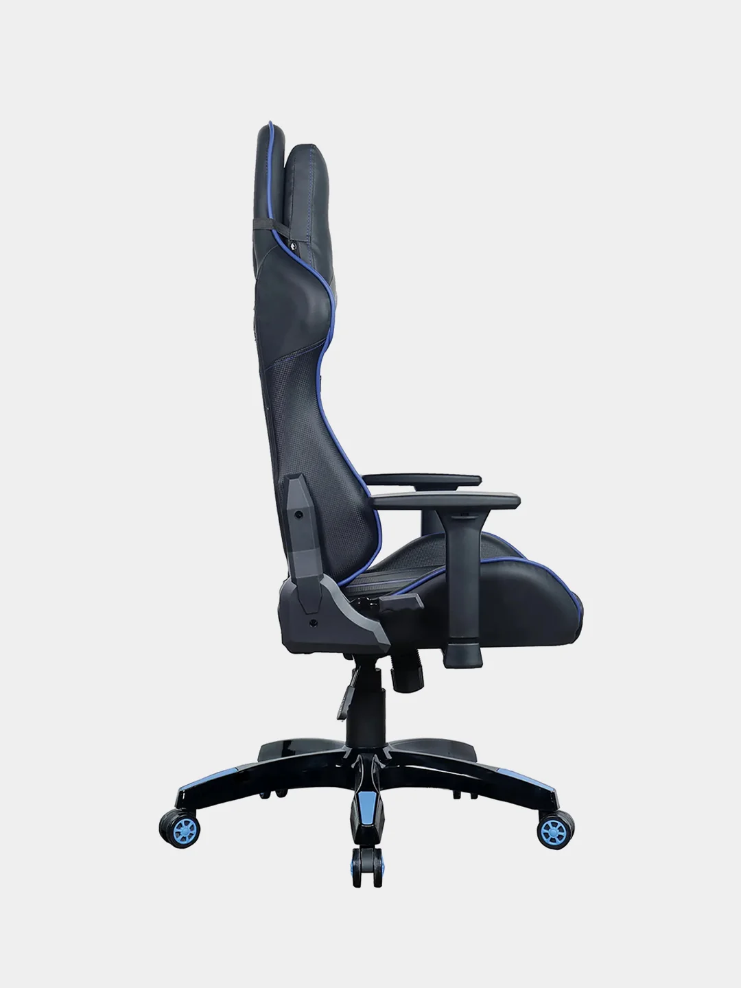 Кресло компьютерное BRABIX GT Carbon GM-120, две подушки, экокожа, черное/синее, 531930