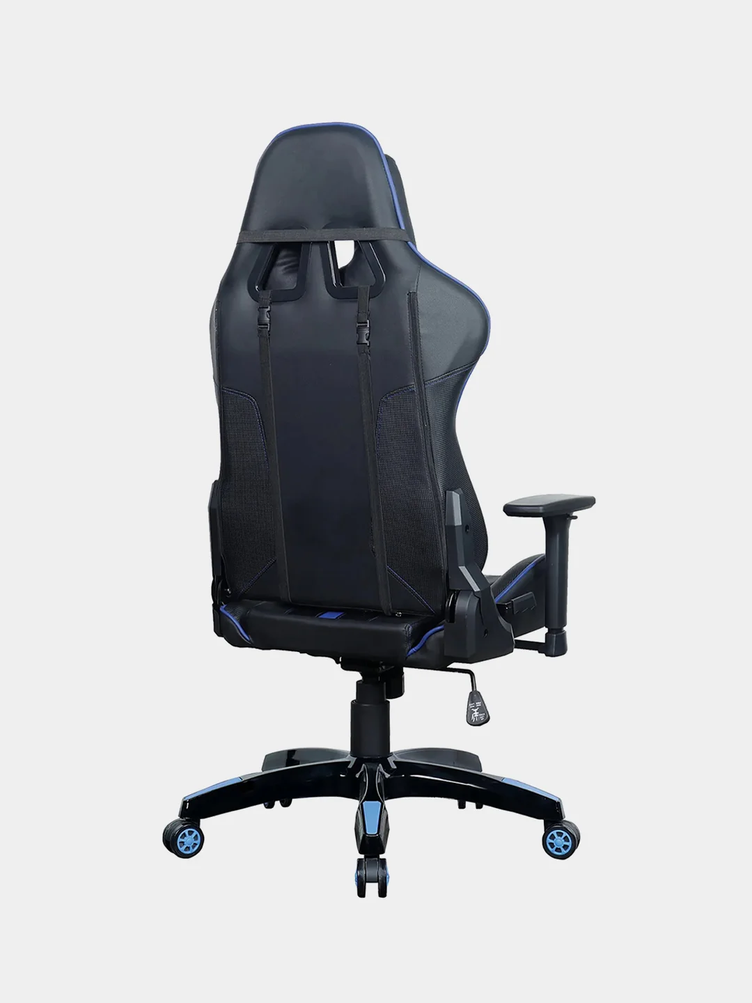 Кресло компьютерное BRABIX GT Carbon GM-120, две подушки, экокожа, черное/синее, 531930