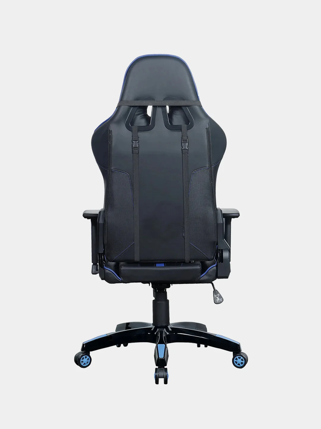 Кресло компьютерное BRABIX GT Carbon GM-120, две подушки, экокожа, черное/синее, 531930