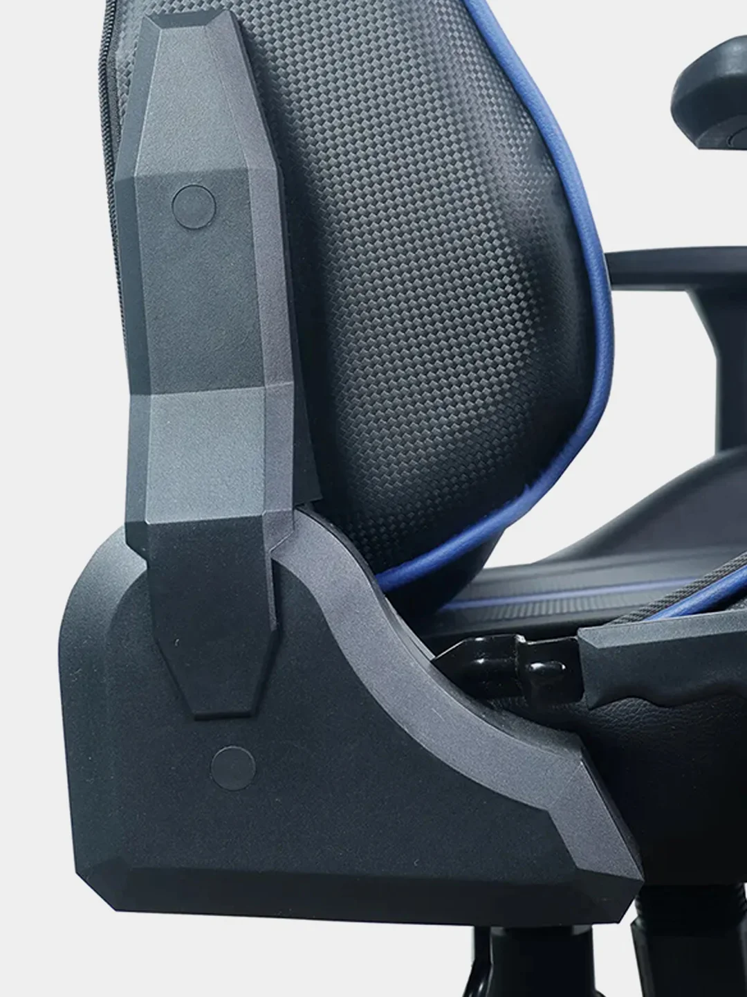 Кресло компьютерное BRABIX GT Carbon GM-120, две подушки, экокожа, черное/синее, 531930