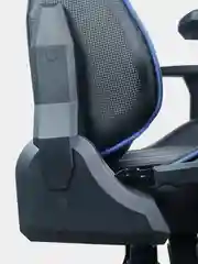Кресло компьютерное BRABIX GT Carbon GM-120, две подушки, экокожа, черное/синее, 531930