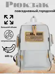 Серебряный рюкзак городской для учебы, для путешествий